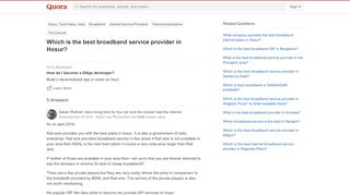 
                            6. Which is the best broadband service provider in Hosur? - Quora