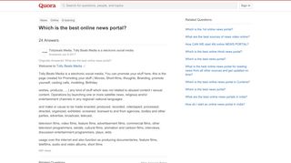 
                            2. Which is the best online news portal? - Quora