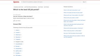 
                            7. Which is the best US job portal? - Quora