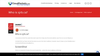 
                            9. Who is sjrb.ca? Is this really Shaw Cable? - Cloudpockets.com