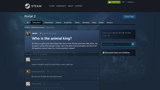 
                            6. Who is the animal king? :: Portal 2 General Discussions