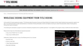 
                            1. Wholesale Boxing Equipment | TITLE Boxing | Bulk Discount ...