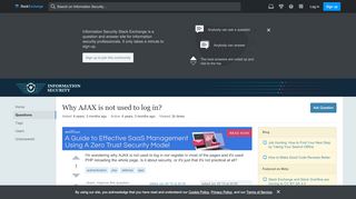 
                            4. Why AJAX is not used to log in? - Information Security Stack Exchange