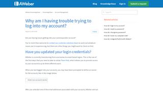 
                            9. Why Am I Having Trouble Trying To Log Into My Account? ? AWeber ...