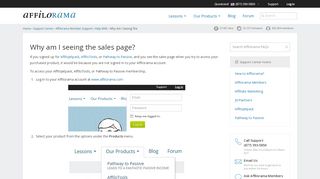 
                            7. Why am I seeing the sales page? | Affilorama