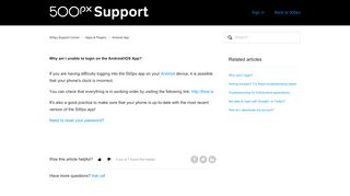 
                            2. Why am I unable to login on the Android/iOS App? – 500px Support ...
