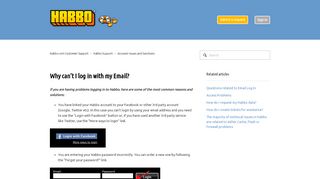 
                            5. Why can't I log in with my Email? – Habbo.com Customer Support