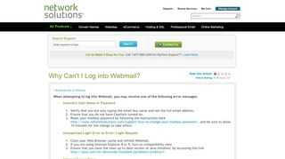 
                            10. Why Can't I Log into Webmail? - Network Solutions