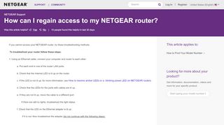 
                            3. Why can't I login to my router? | Answer | NETGEAR Support