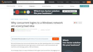 
                            5. Why concurrent logins to a Windows network are a (very) bad idea ...