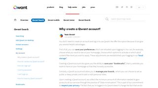 
                            4. Why create a Qwant account? - Qwant Help Center