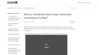 
                            7. Why do I sometimes have to log in twice when connecting to my Mac ...