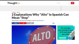 
                            7. Why Does 'Alto' Mean 'Stop' in Spanish? - ThoughtCo