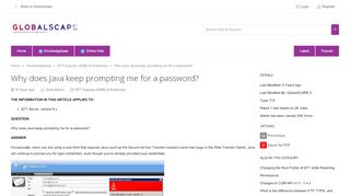 
                            4. Why does Java keep prompting me for a password?