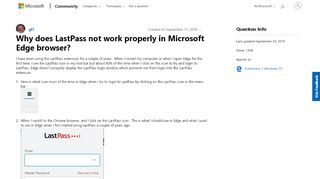 
                            3. Why does LastPass not work properly in Microsoft Edge ...
