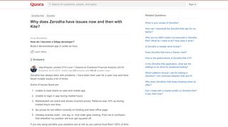 
                            7. Why does Zerodha have issues now and then with Kite? - Quora