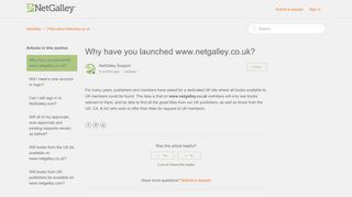 
                            6. Why have you launched www.netgalley.co.uk? – NetGalley