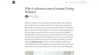 
                            3. Why is xcheaters.com a Genuine Dating Website? - Medium