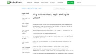 
                            11. Why isn't automatic log in working in Gmail? – RoboForm