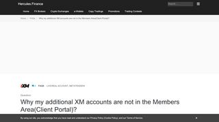 
                            4. Why my additional XM accounts are not in the Members Area ...