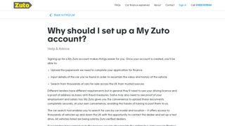 
                            2. Why Setup Your MyZuto Account | Zuto Car Finance