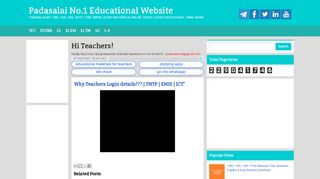 
                            7. Why Teachers Login details??? | TNTP | EMIS | ICT