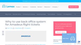 
                            4. Why to use back office system for Amadeus flight tickets - Lemax