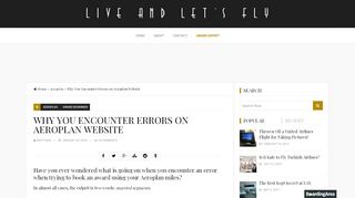 
                            6. Why You Encounter Errors on Aeroplan Website - …