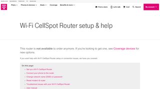
                            1. Wi-Fi CellSpot Router setup & help | T-Mobile …