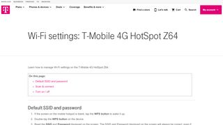 
                            9. Wi-Fi settings: T-Mobile 4G HotSpot Z64 | T-Mobile Support