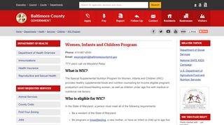 
                            5. WIC Program - Baltimore County