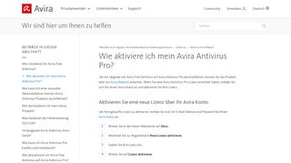 
                            6. Wie aktiviere ich mein Avira Antivirus Pro? – …