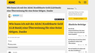 
                            8. Wie kann ich mit der ADAC Kreditkarte Gold (LLB Bank) eine ...