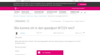 
                            9. Wie komme ich in den speedport W722V rein? | …