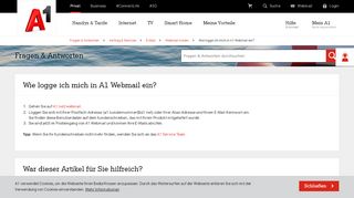 
                            4. Wie logge ich mich in A1 Webmail ein? - A1.net