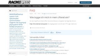 
                            2. Wie logge ich mich in mein cPanel ein? - FAQ - rackSPEED GmbH