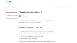 
                            7. Wie nehme ich Kontakt auf? – Jimdo Creator Hilfe