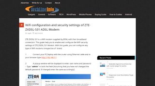 
                            7. WiFi configuration and security settings of ZTE-ZXDSL-531 ...