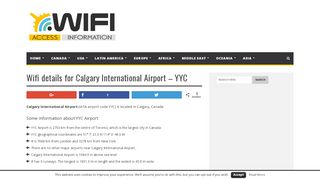 
                            3. Wifi details for Calgary International Airport - YYC ...