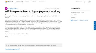 
                            10. Wifi hotspot redirect to logon pages not working - Microsoft Community