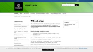 
                            5. Wifi – Student Portal - GU: studentportal