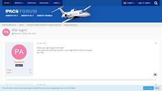 
                            2. Wiki login? - General discussions - IPACS Aerofly Forum