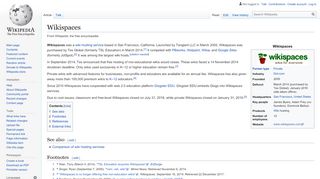 
                            2. Wikispaces - Wikipedia