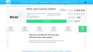 
                            5. Wild Jack casino online NZ: €❻⓿⓿ Free deposit bonus for sign up or ...