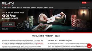 
                            6. Wild Jack Online Casino | $600 Free
