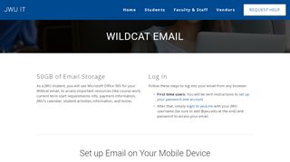
                            2. Wildcat Email — JWU IT