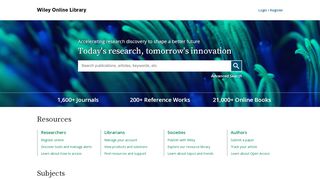 
                            3. Wiley Online Library | Scientific research articles, journals, books, and ...