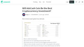 
                            7. Will AdsCash Coin Be the Best Cryptocurrency …