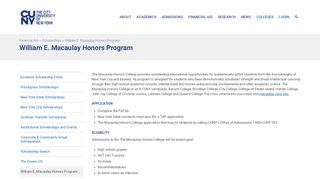 
                            1. William E. Macaulay Honors Program – The City University of New York