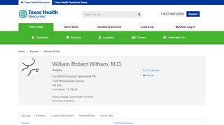 
                            7. William Robert Witham, M.D. - Surgery - Fort Worth, Texas (TX)